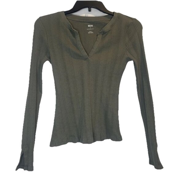 Anthropologie Maeve Women’s Green Knit Pull Over Long Sleeve V Neck Shirt Top S - Picture 1 of 9